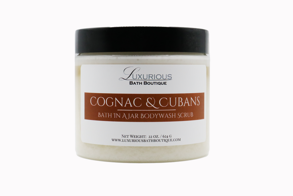 Cognac & Cubans Bath in a Jar Body Wash Scrub